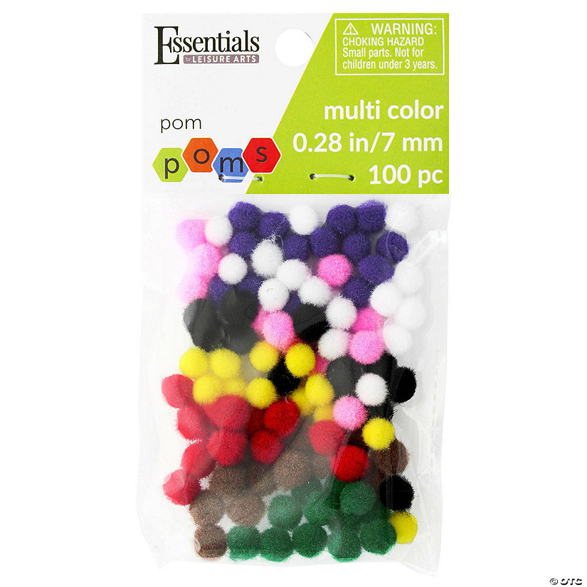 EBL Pom Pom 7mm Multi 100pc- 6PK Image