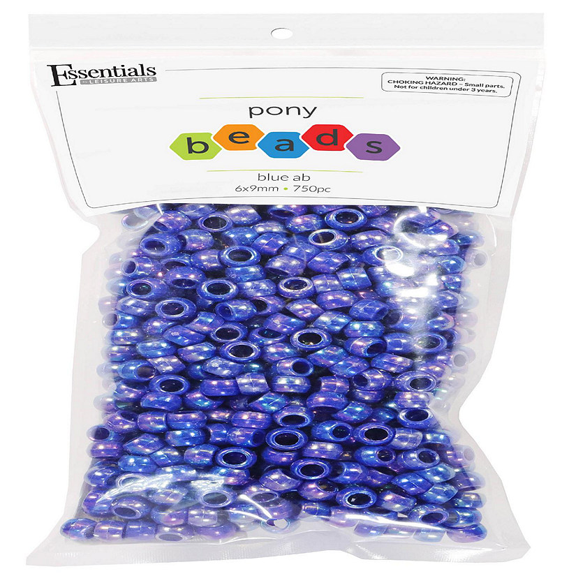 EBL Pony Bead 6x9mm AB Blue 750pc Image