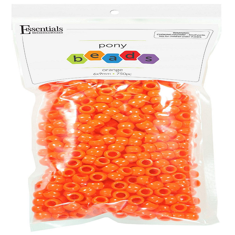 EBL Pony Bead 6x9mm Opaque Orange 750pc Image
