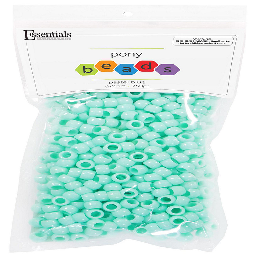 EBL Pony Bead 6x9mm Pastel Blue 750pc Image