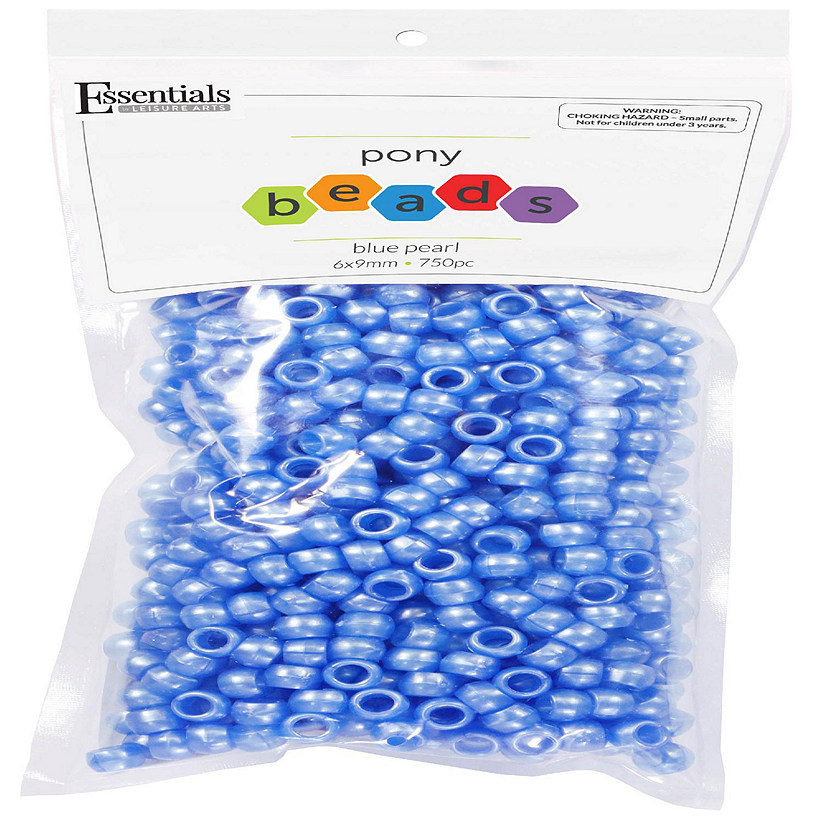 EBL Pony Bead 6x9mm Pearl Blue 750pc Image