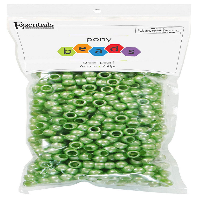 EBL Pony Bead 6x9mm Pearl Green 750pc Image