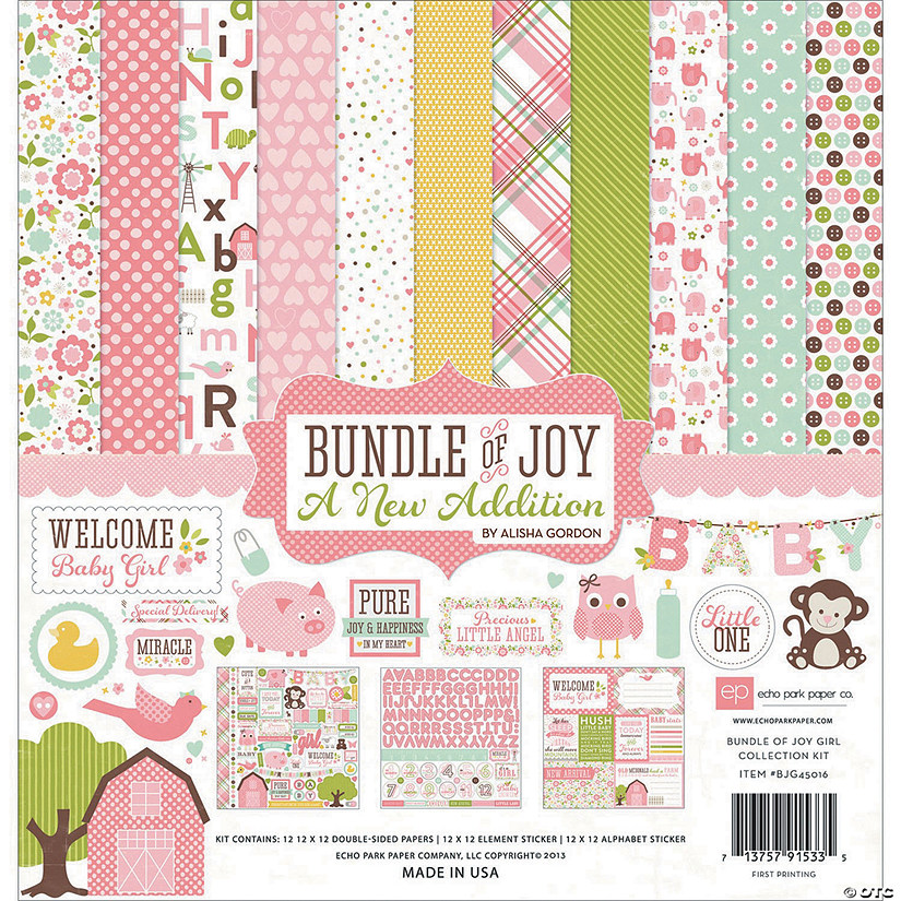 Echo Park Collection Kit 12"X12"-Bundle Of Joy/A New Addition - Baby Girl Image