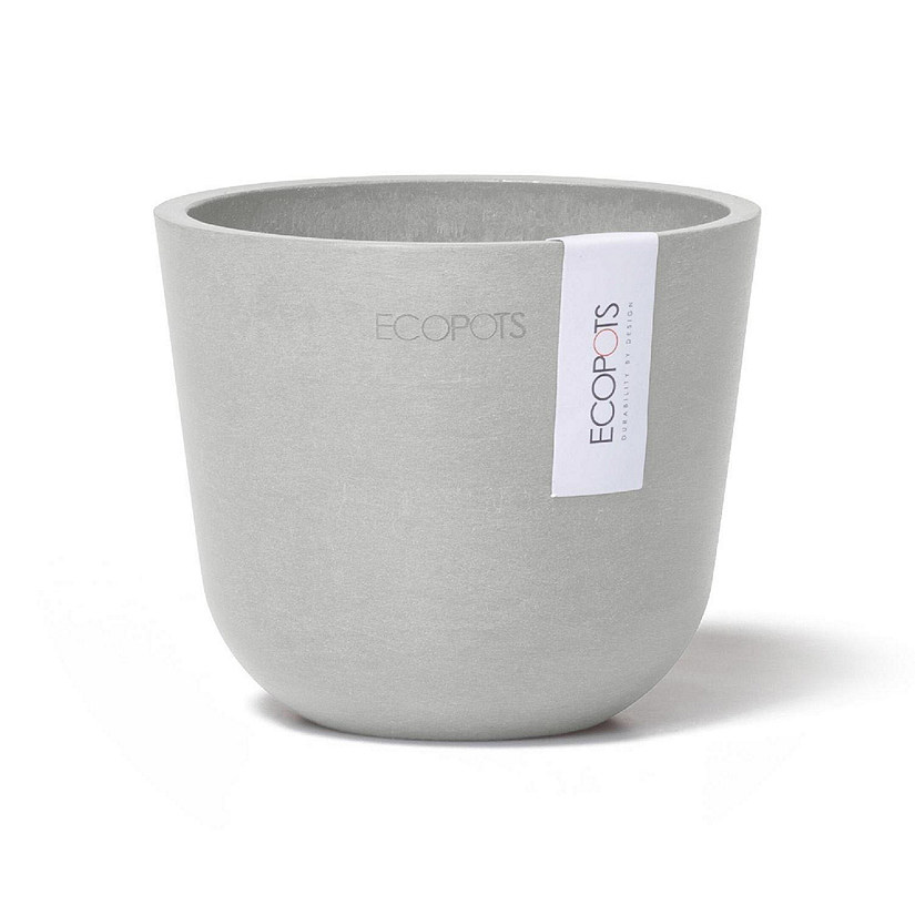 Ecopot Oslo Indoor - Outdoor, Planter Flower Pot, Mini White Grey, 4.5  Inches | Oriental Trading