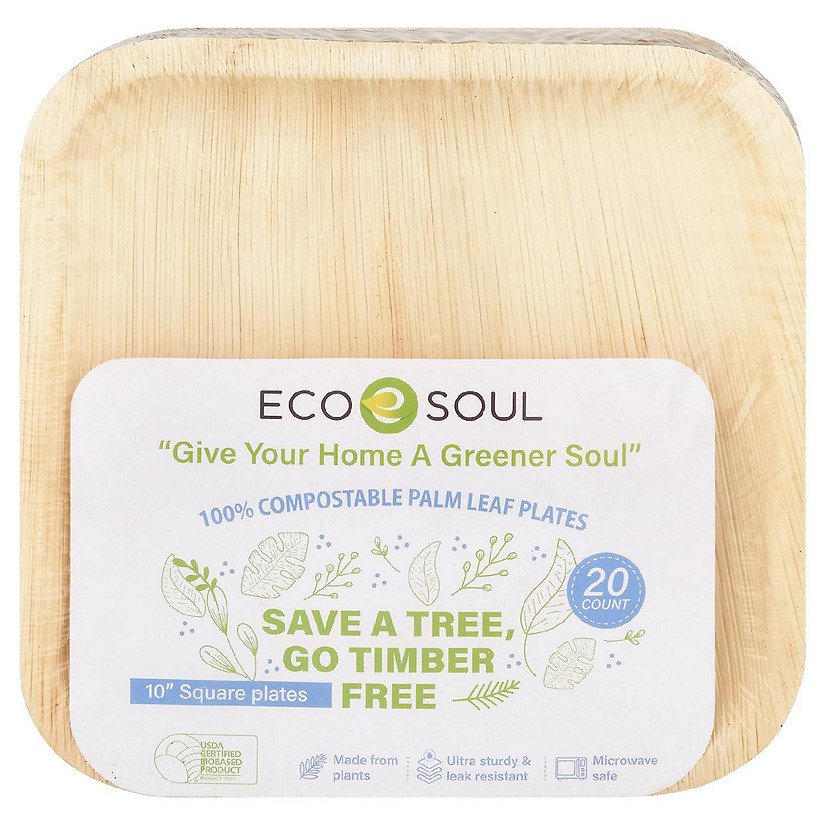Ecosoul Home - Palm Leaf Plates 10 In. - Case of 8-20 CT Image
