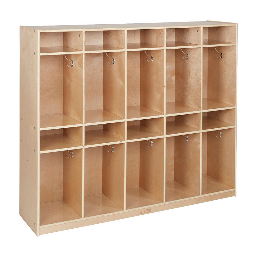 ECR4Kids 10-Section Storage Locker, Natural Image