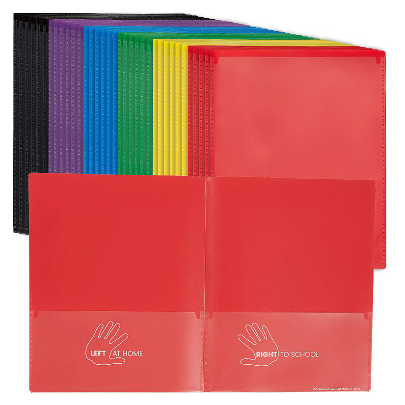ECR4Kids 2-Pocket Parent-Teacher Classroom Communication Folder, School Supplies, Assorted, 36-Piece Image