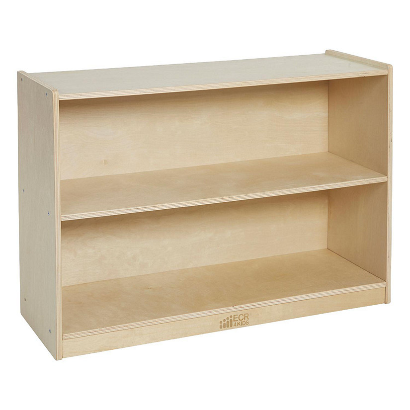 ECR4Kids 2-Shelf Mobile Storage Cabinet, Classroom Furniture, Natural Image