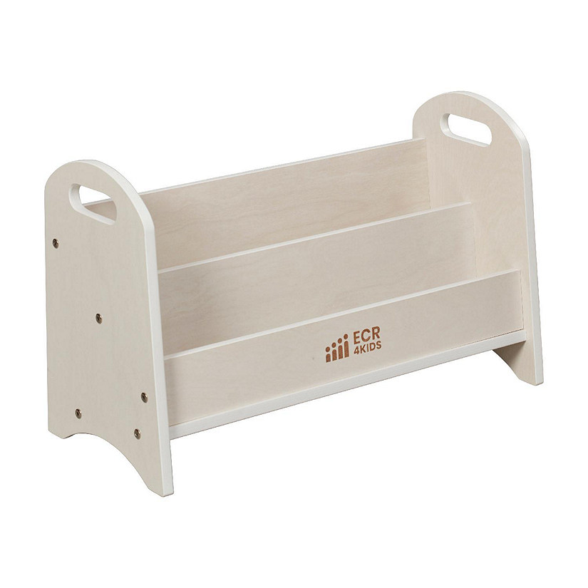 ECR4Kids 2-Shelf Tabletop Book Display with Handles, White Wash Image
