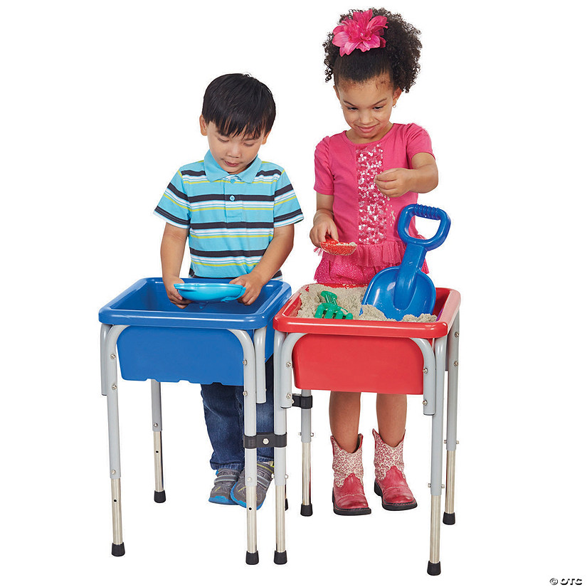 ECR4Kids 2 Station Square Sand and Water Table with Lids Image