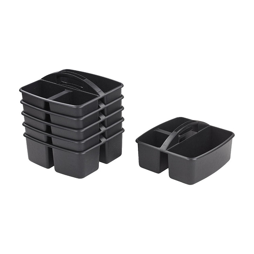 ECR4Kids 3-Compartment Storage Caddy, Supply Organizer, Black, 6-Pack Image