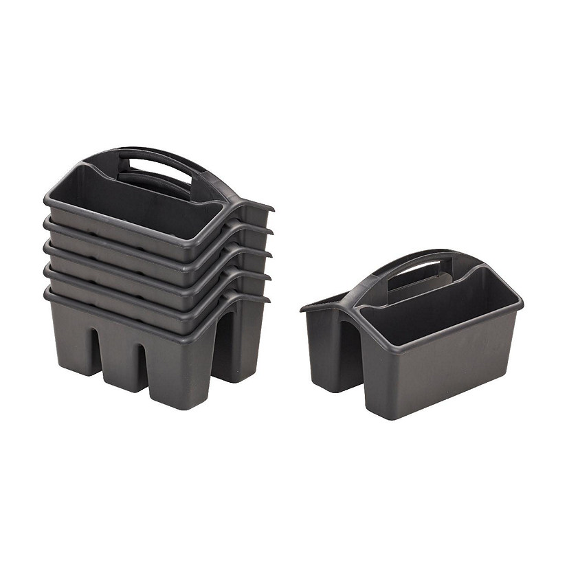 ECR4Kids 4-Compartment Small Caddy, Black, 6-Pack Image