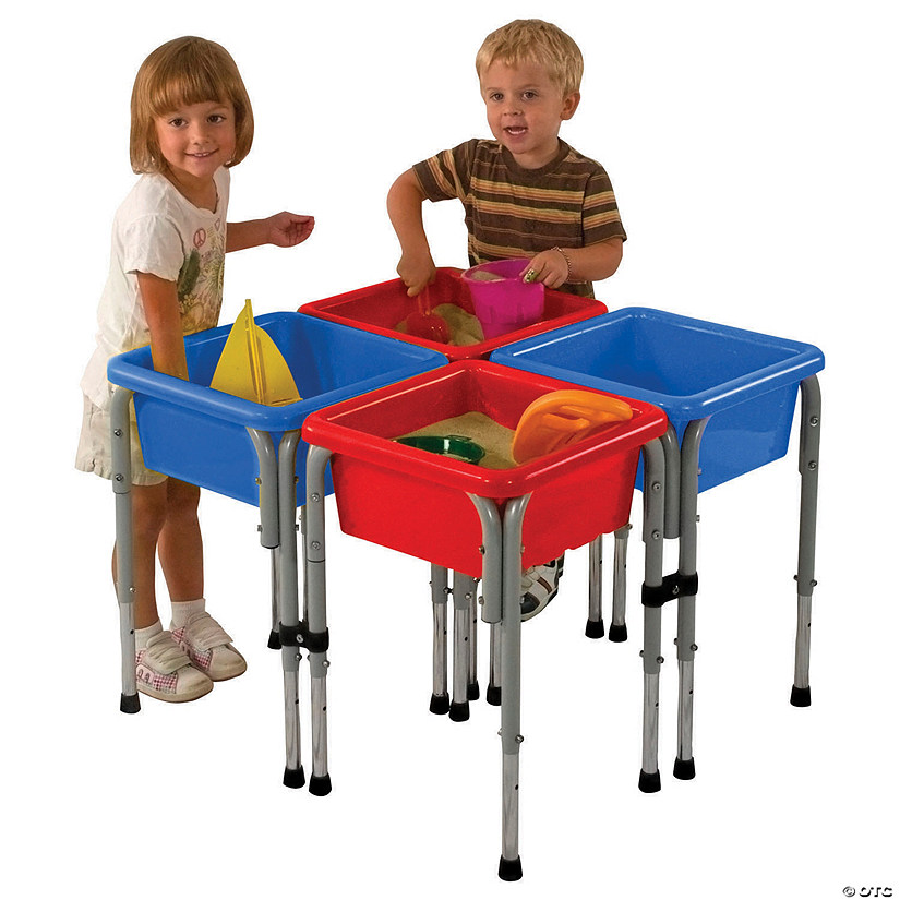 ECR4Kids 4 Station Square Sand and Water Table with Lids Image