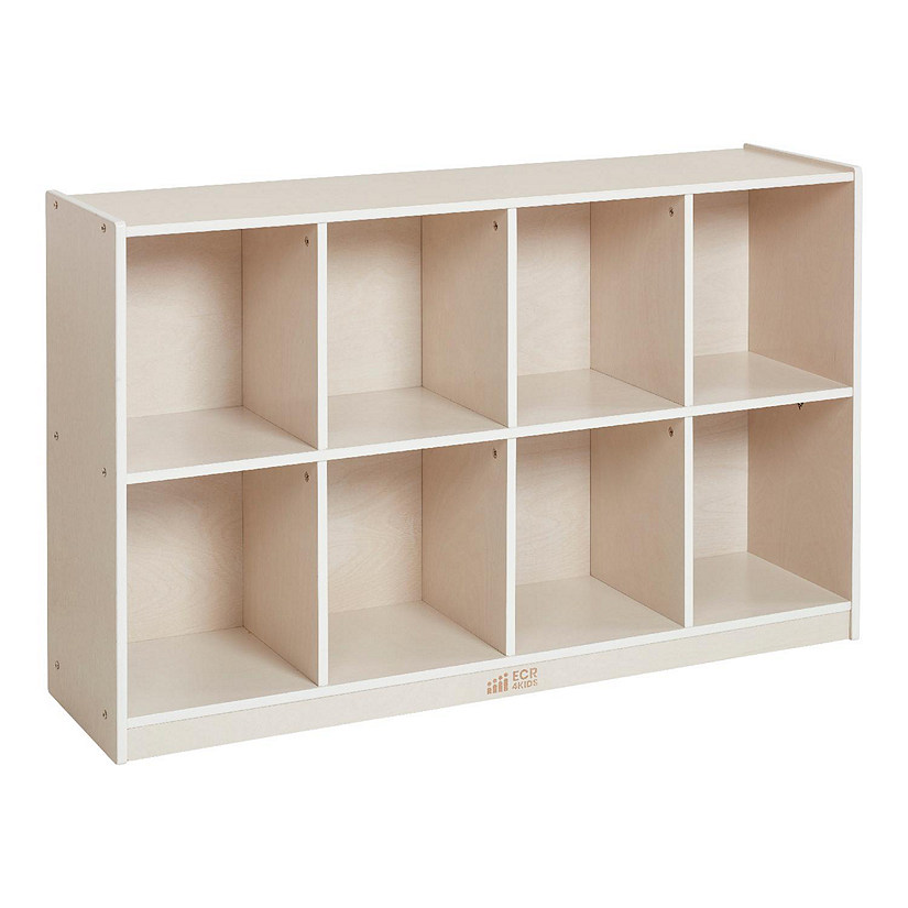 ECR4Kids 8-Compartment Mobile Backpack Storage Cabinet, White Wash Image