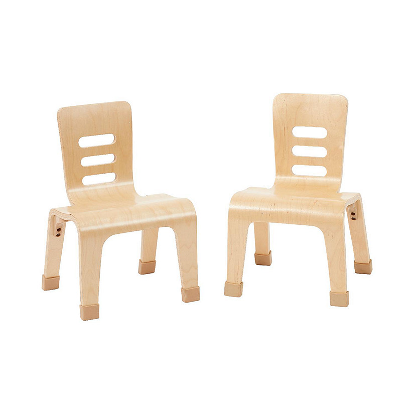 ECR4Kids Bentwood Chair, 10in Seat Height - Stackable Seats, Natural, 2-Pack Image