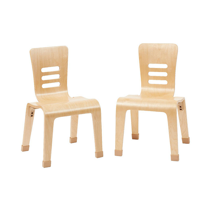 ECR4Kids Bentwood Chair, 14in Seat Height, Stackable Seats, Natural, 2-Pack Image
