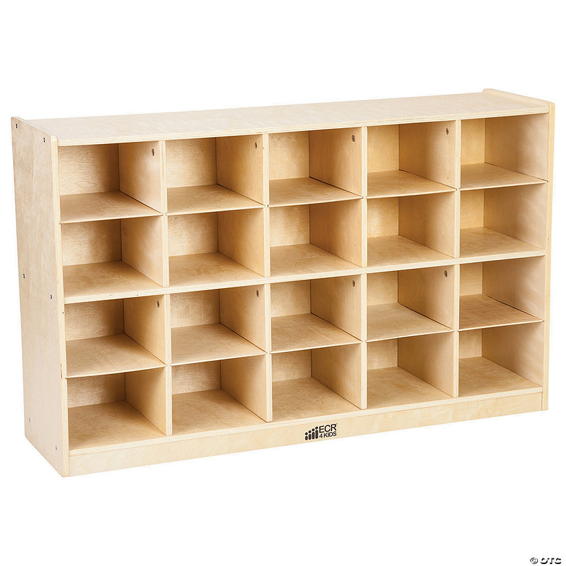ECR4Kids Birch Storage Cabinet with 20 Tray Cubbies Image