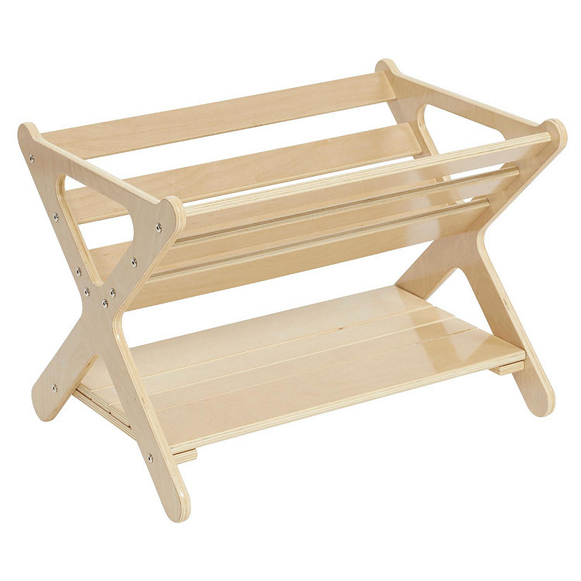 ECR4Kids Book Caddy with Shelf, Natural Image