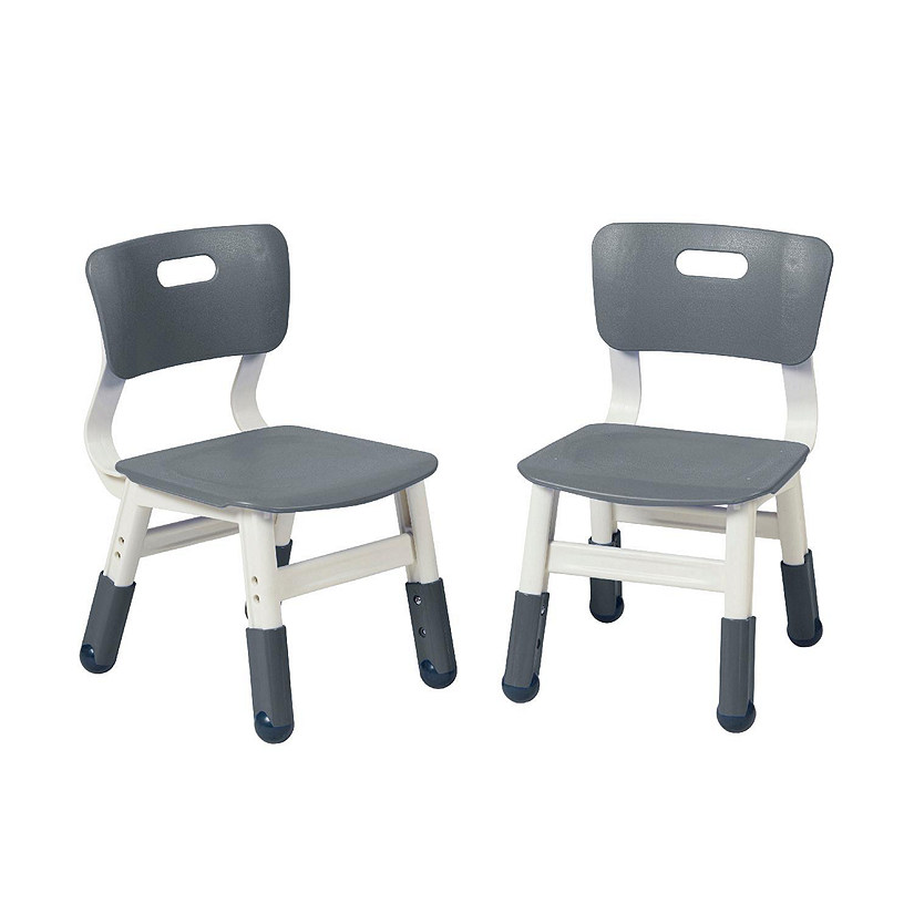 ECR4Kids Classroom Adjustable Chair, Flexible Seating, Grey, 2-Pack Image