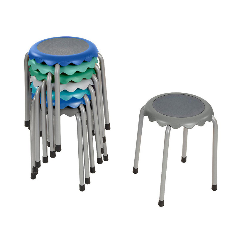 ECR4Kids Daisy Stackable Stool Set, Flexible Seating, Contemporary, 8-Piece Image