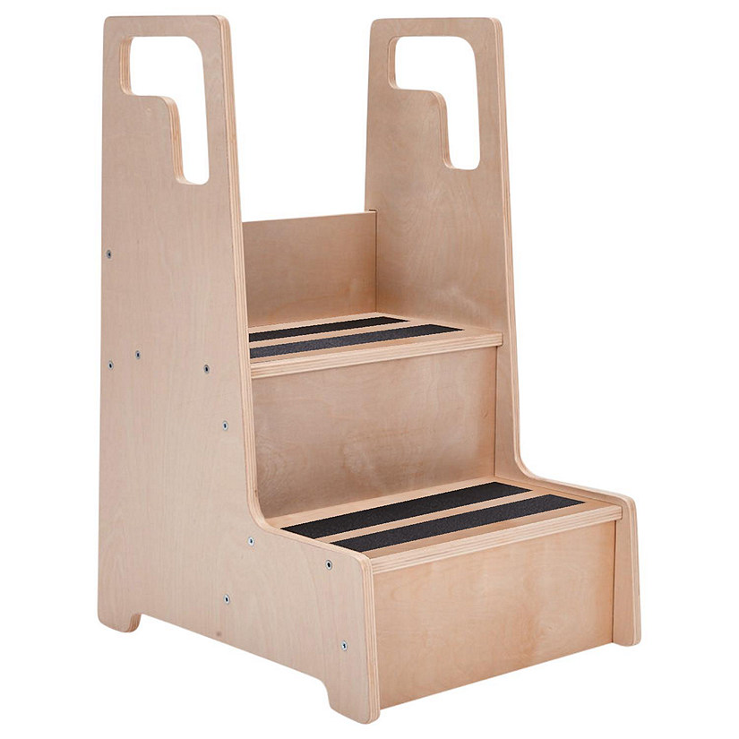 ECR4Kids Reach-Up Step Stool with Handles, Natural | Oriental Trading