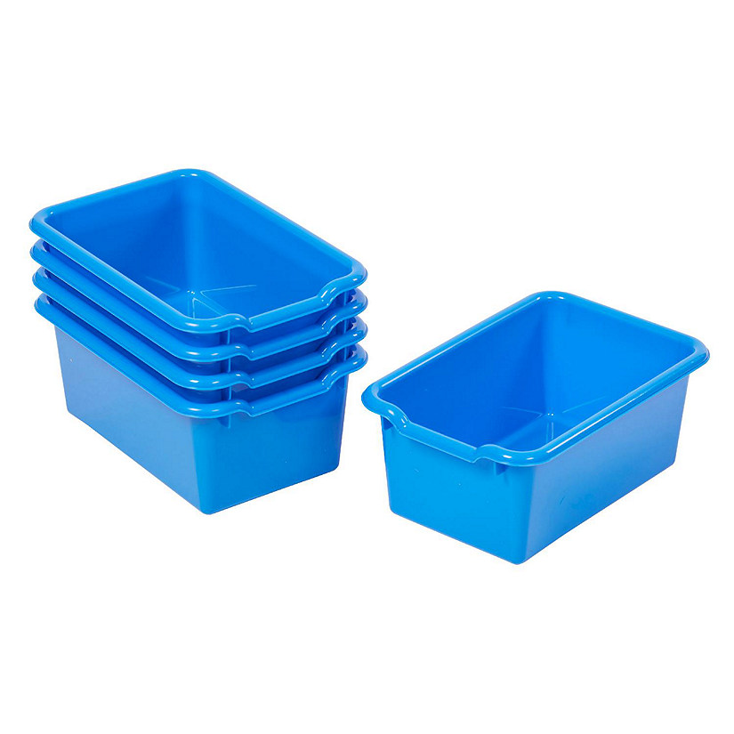 ECR4Kids Scoop Front Storage Bin, Blue, 5-Piece Image