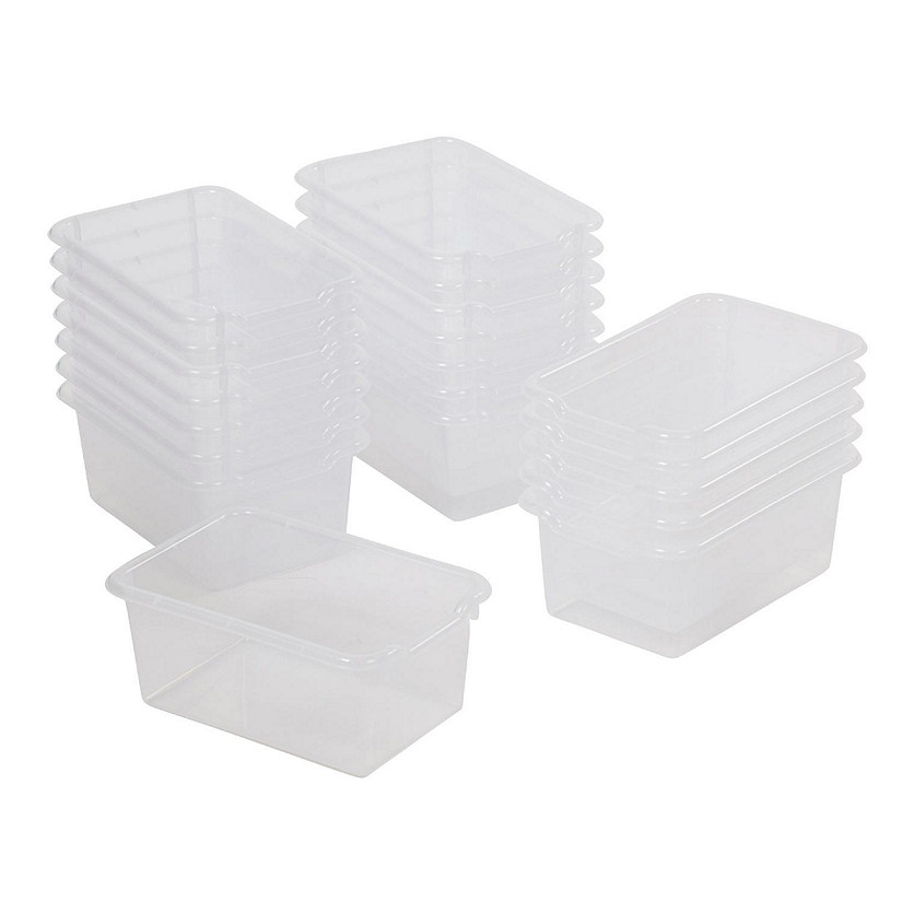 ECR4Kids Scoop Front Storage Bin, Clear, 20-Piece Image