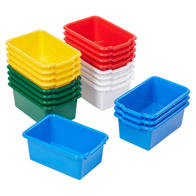 ECR4Kids Scoop Front Storage Bin, Multipurpose Organization, Assorted, 20-Piece Image