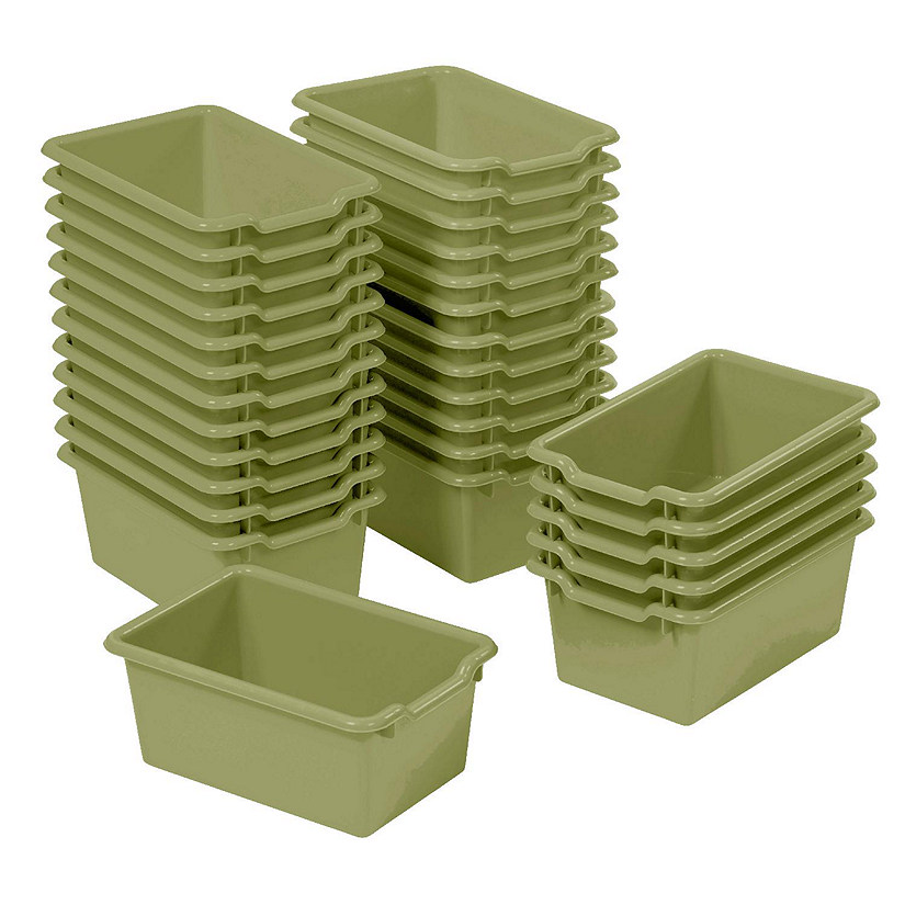 ECR4Kids Scoop Front Storage Bin, Multipurpose Organization, Fern Green, 30-Piece Image