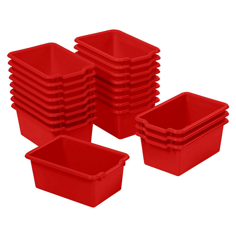 ECR4Kids Scoop Front Storage Bin, Multipurpose Organization, Red, 20-Piece Image