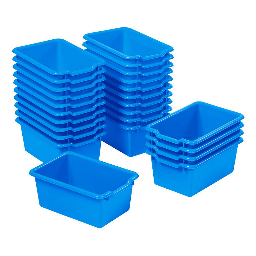ECR4Kids Scoop Front Storage Bins, Multipurpose Organization, Blue, 25-Piece Image