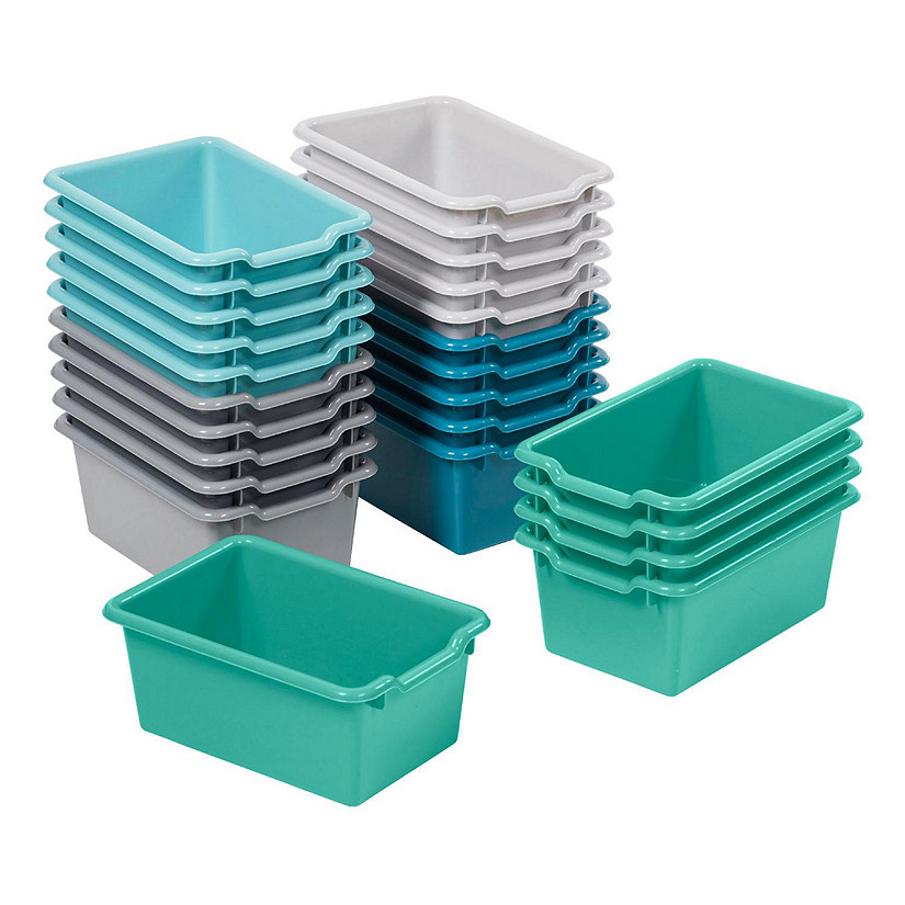 ECR4Kids Scoop Front Storage Bins, Multipurpose Organization, Contemporary, 25-Piece Image