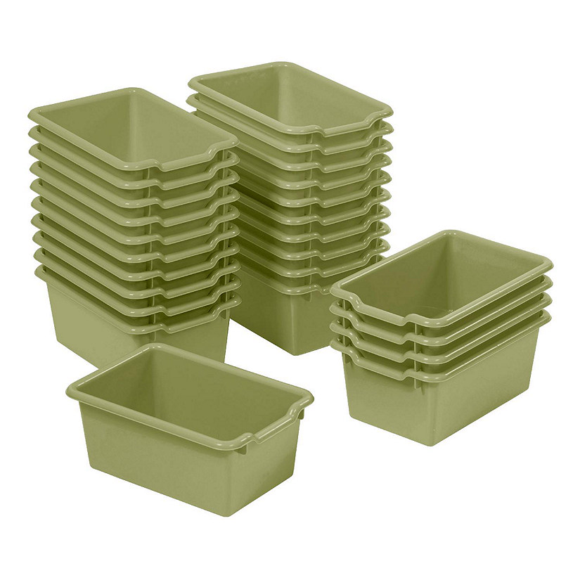 ECR4Kids Scoop Front Storage Bins, Multipurpose Organization, Fern Green, 25-Piece Image