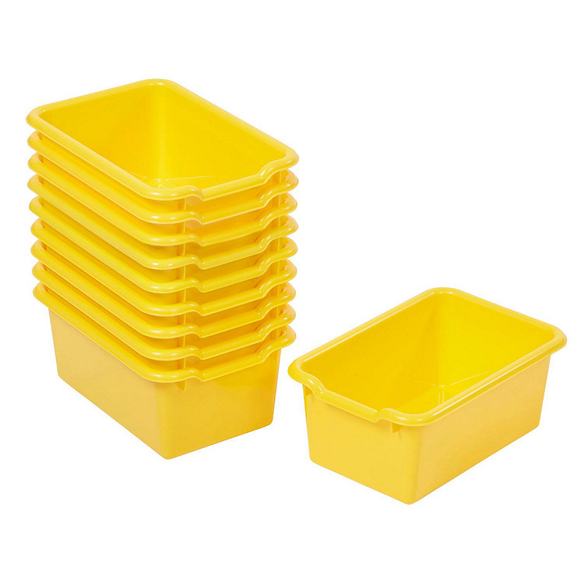 ECR4Kids Scoop Front Storage Bins, Multipurpose Organization, Yellow, 10-Piece Image