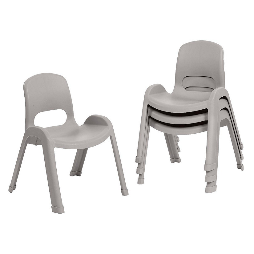 ECR4Kids SitRight Chair, Classroom Seating, Light Grey, 4-Pack Image