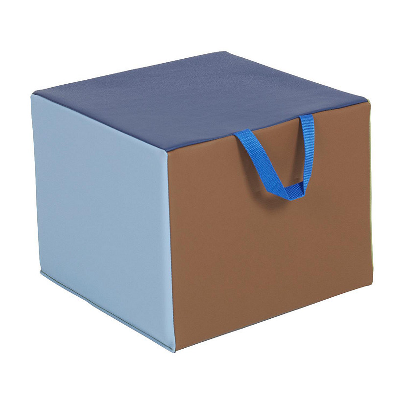 ECR4Kids SoftZone Adult Cozy Cube, Flexible Seating, Earthtone Image