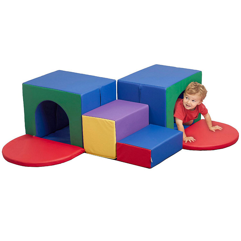 ECR4Kids SoftZone Corner Tunnel Maze, Assorted, 7-Piece Image