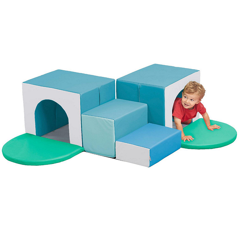 ECR4Kids SoftZone Corner Tunnel Maze, Contemporary, 7-Piece Image