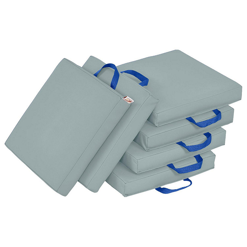 ECR4Kids SoftZone Floor Cushions, Square, Grey, 6-Piece Image