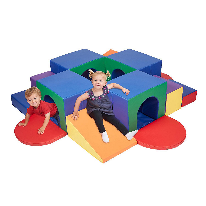 ECR4Kids SoftZone Four Tunnel Maze, Assorted, 15-Piece Image