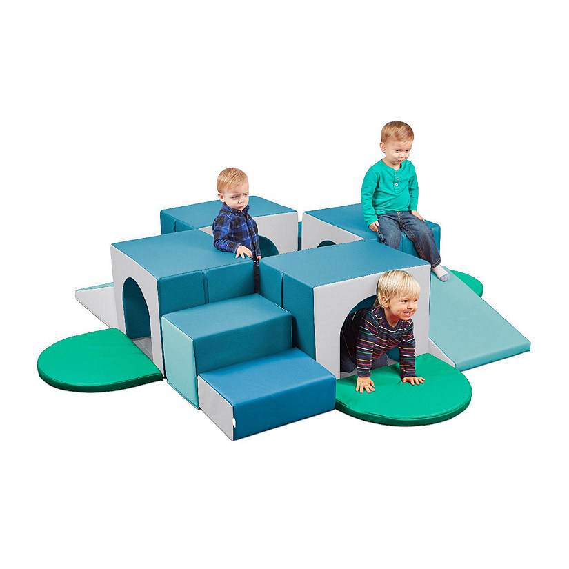 ECR4Kids SoftZone Four Tunnel Maze, Contemporary, 15-Piece Image