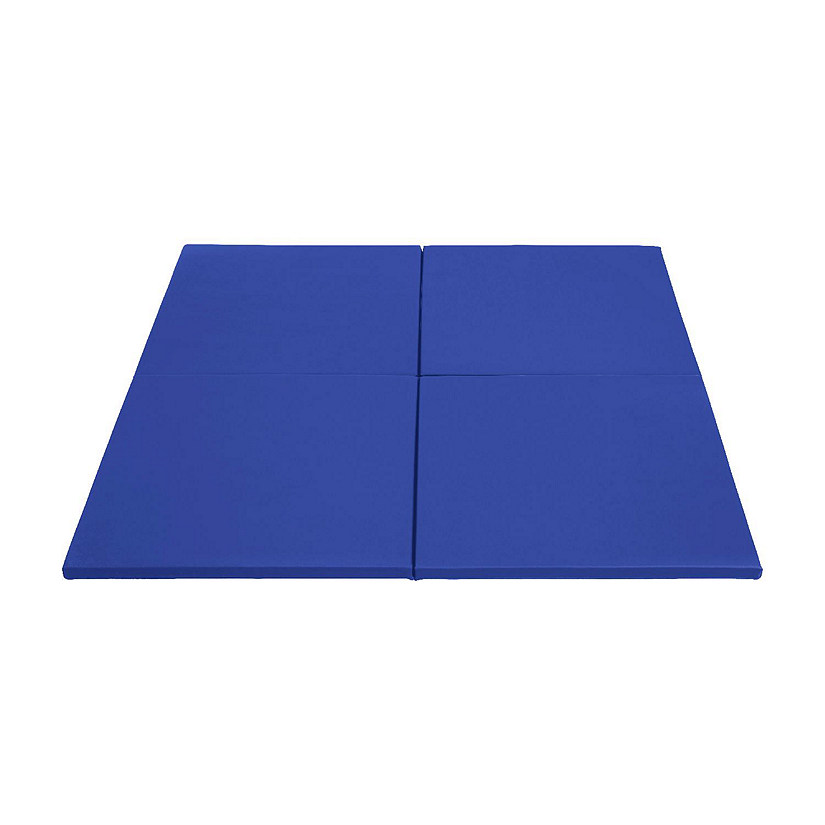 ECR4Kids SoftZone Play Patch Activity Mat Squares, Blue, 4-Pack Image