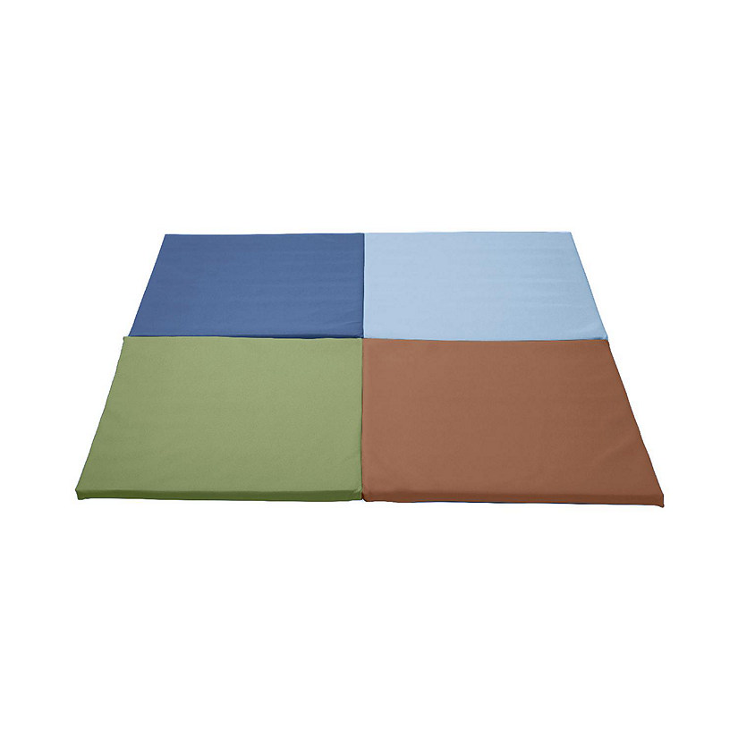 ECR4Kids SoftZone Quad Fold-N-Go Activity Mat, Earthtone Image