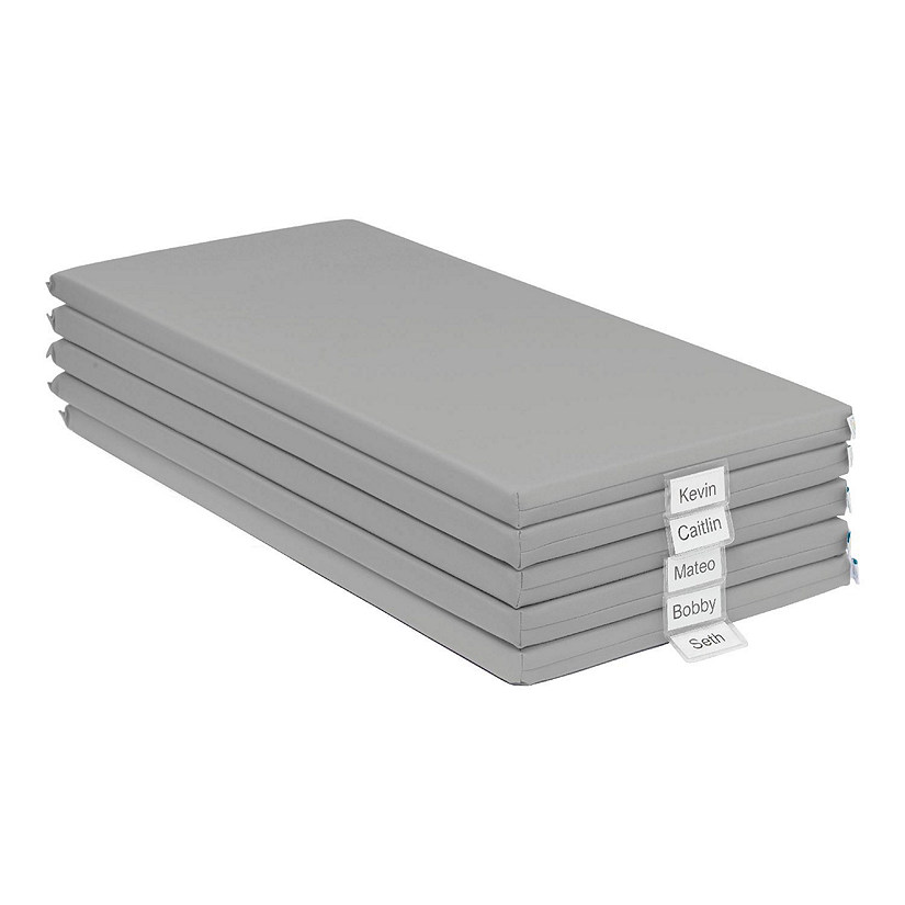ECR4Kids SoftZone Rainbow Rest Mat, 2in, Grey, 5-Piece Image