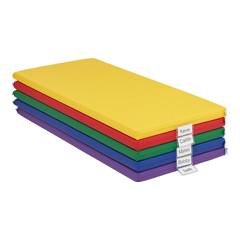 ECR4Kids SoftZone Rainbow Rest Mat, 2in, Sleeping Pad, Assorted, 5-Piece Image