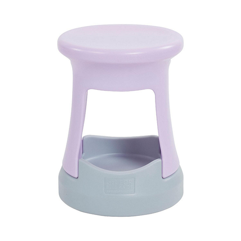 ECR4Kids Storage Wobble Stool, 18in Seat Height, Active Seating, Light Purple/Light Grey Image