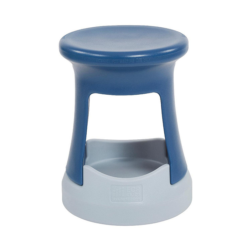 ECR4Kids Storage Wobble Stool, 18in Seat Height, Active Seating, Navy/Light Grey Image