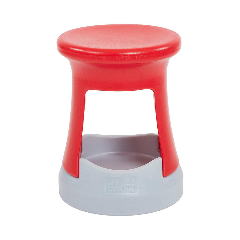 ECR4Kids Storage Wobble Stool, 18in Seat Height, Active Seating, Red/Light Grey Image