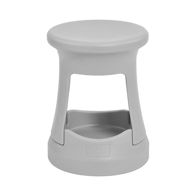 ECR4Kids Storage Wobble Stool, 18in Seat Height, Light Grey Image