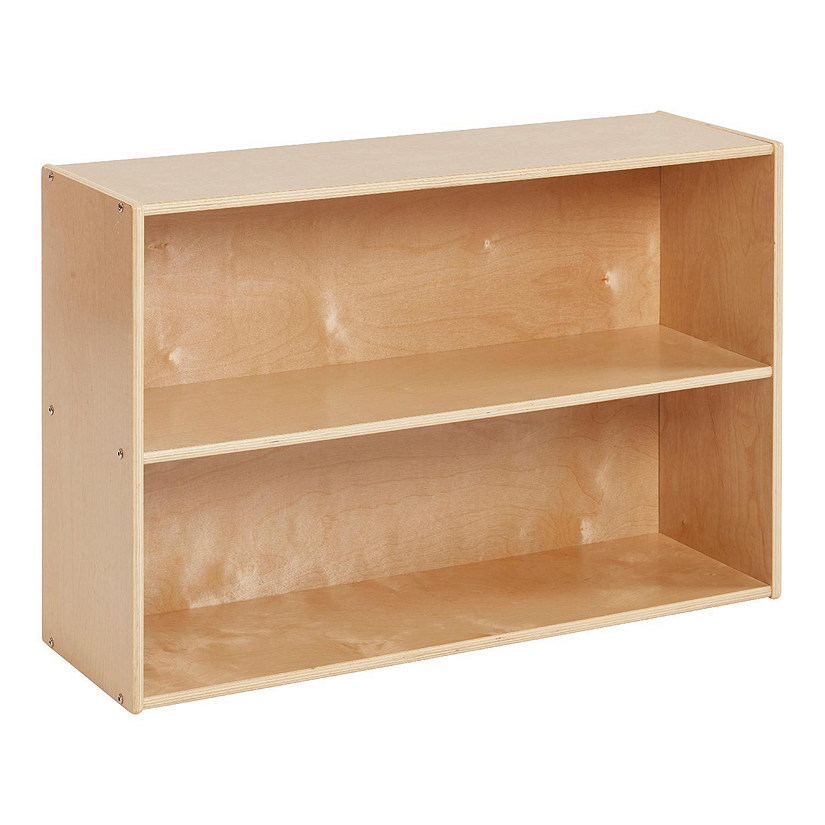 ECR4Kids Streamline 2-Shelf Storage Cabinet, 24in, Kid's Bookshelf, Natural Image